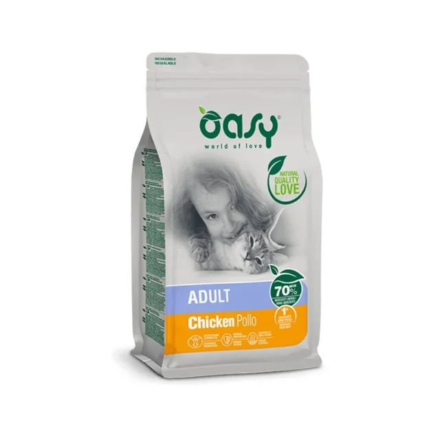 Сухий корм Oasy Cat Lifestage Adult для дорослих котів, курка, 1.5 кг