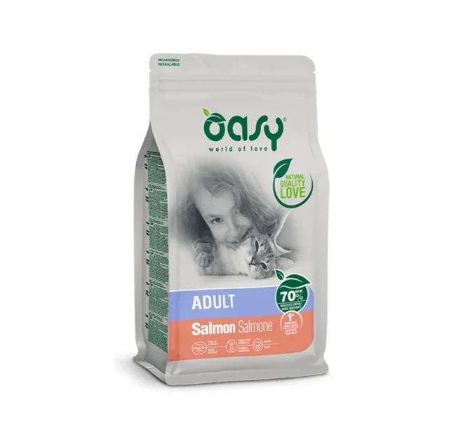Сухий корм Oasy Cat Lifestage Adult для дорослих котів, лосось, 1.5 кг