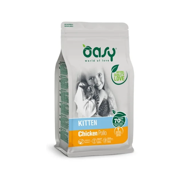 Сухий корм Oasy Cat Lifestage Kitten для кошенят, курка, 7.5 кг