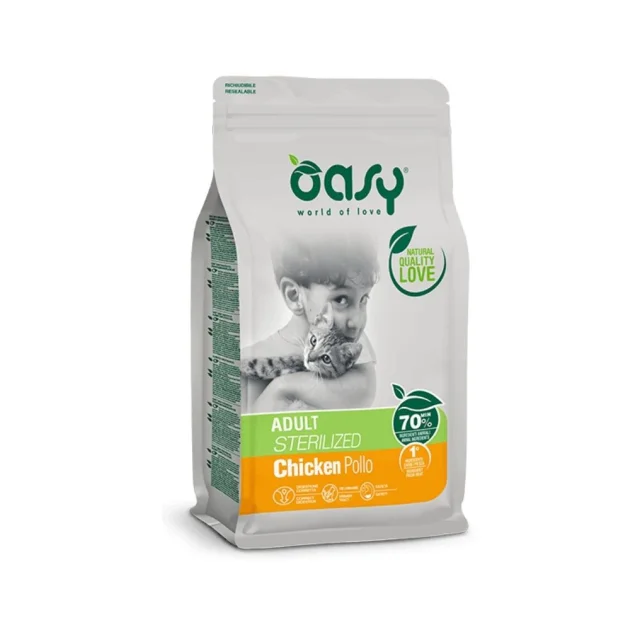 Сухий корм Oasy Cat Lifestage Sterilized для стерилізованих котів, курка, 7.5 кг