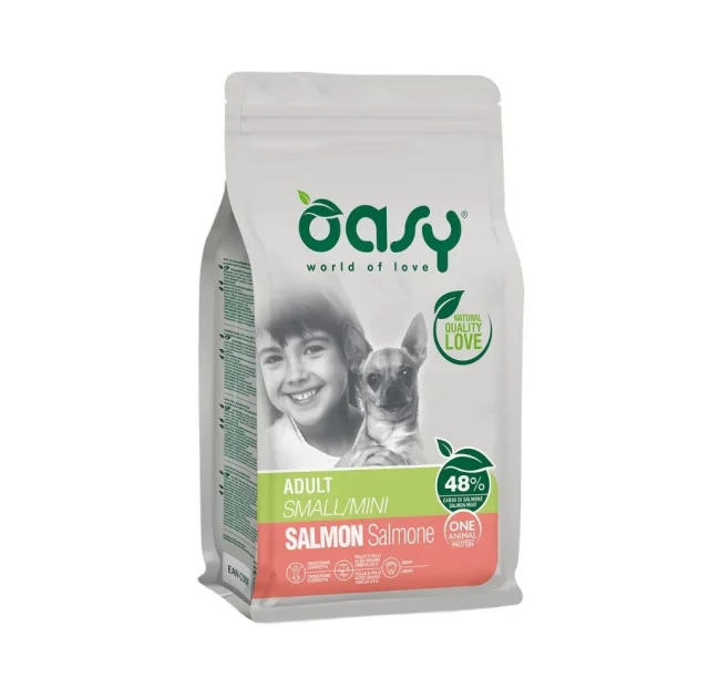 Сухий корм Oasy Dog OAP Adult Small/Mini для дорослих собак малих порід, лосось, 0.8 кг