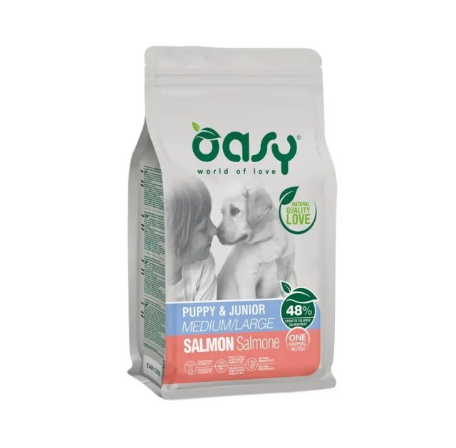 Сухий корм Oasy Dog OAP Puppy Medium/Large для цуценят середніх та великих порід, лосось, 2.5 кг