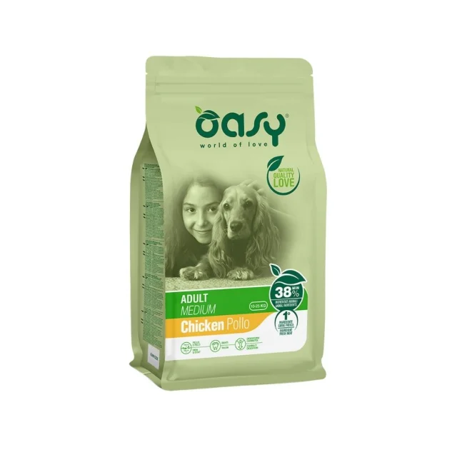 Сухий корм Oasy Dog Lifestage Adult Medium для дорослих собак середніх порід, курка, 3 кг