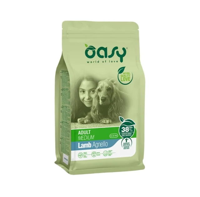 Сухий корм Oasy Dog Lifestage Adult Medium для дорослих собак середніх порід, ягня, 3 кг