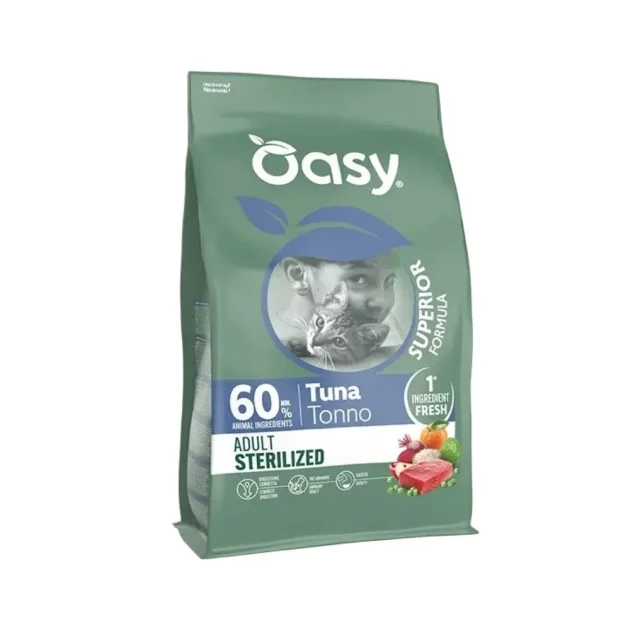 Сухий корм Oasy Dry Cat Superior Sterilized для стерилізованих котів, тунець, 0.3 кг
