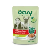 Вологий корм Oasy Dog Wet Natury для дорослих собак, яловичина та морква, 100 г