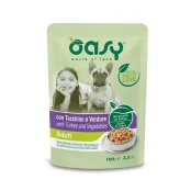 Вологий корм Oasy Dog Wet Natury для дорослих собак, індичка та овочі, 100 г