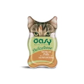 Вологий корм Oasy Cat Wet Delicatesse для дорослих котів, паштет з куркою, 85 г