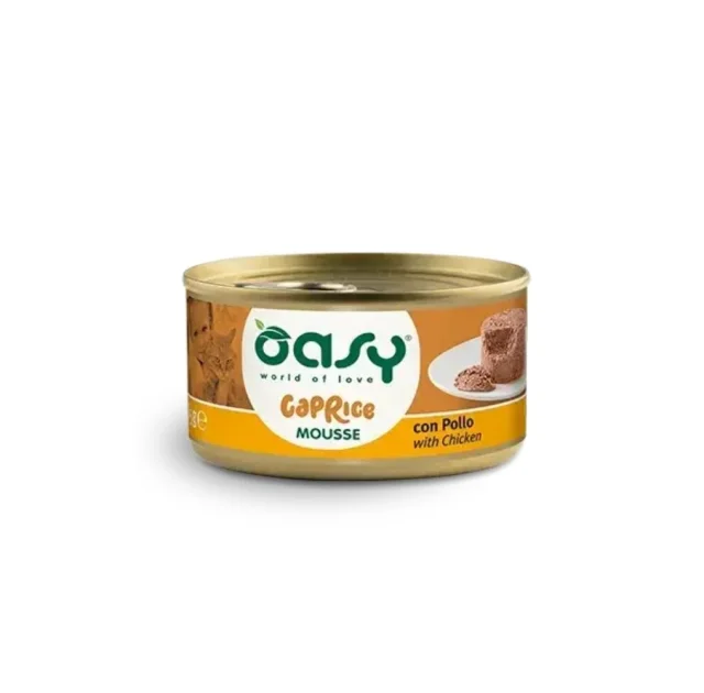 Вологий корм Oasy Cat Wet Caprice для дорослих котів, мус з куркою, 85 г