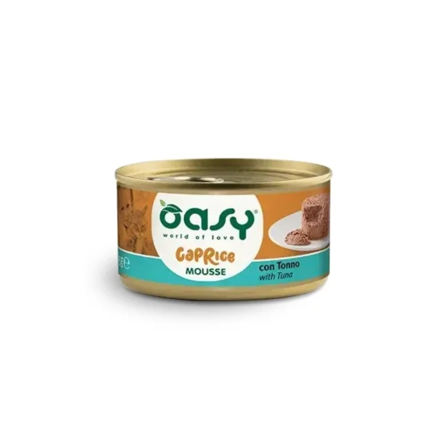 Вологий корм Oasy Cat Wet Caprice для дорослих котів, мус з тунцем, 85 г