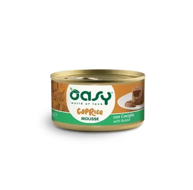 Влажный корм Oasy Cat Wet Caprice для взрослых кошек, мусс с кроликом, 85 г
