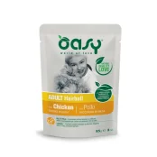Вологий корм Oasy Cat Wet Adult Hairball для дорослих котів для виведення шерсті, курка, 85 г