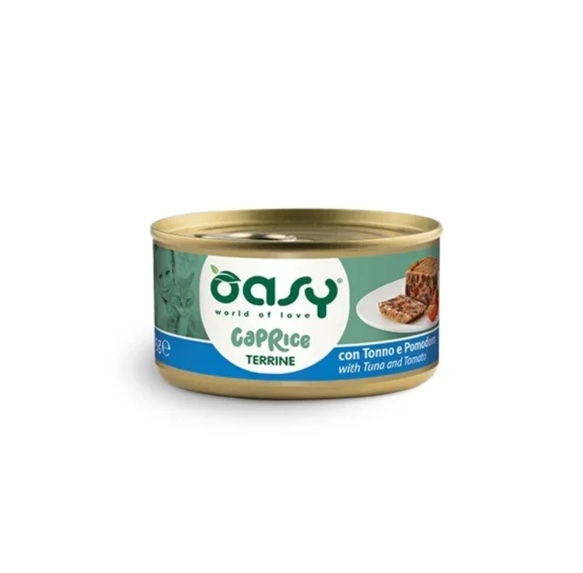 Вологий корм Oasy Cat Wet Caprice для дорослих котів, терін з тунцем та томатом, 85 г