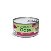 Вологий корм Oasy Cat Wet Natury для дорослих котів, курка з яловичиною, 85 г