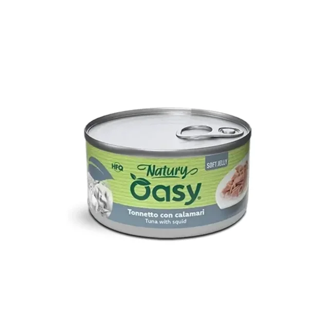 Вологий корм Oasy Cat Wet Natury для дорослих котів, тунець з морквою, 85 г