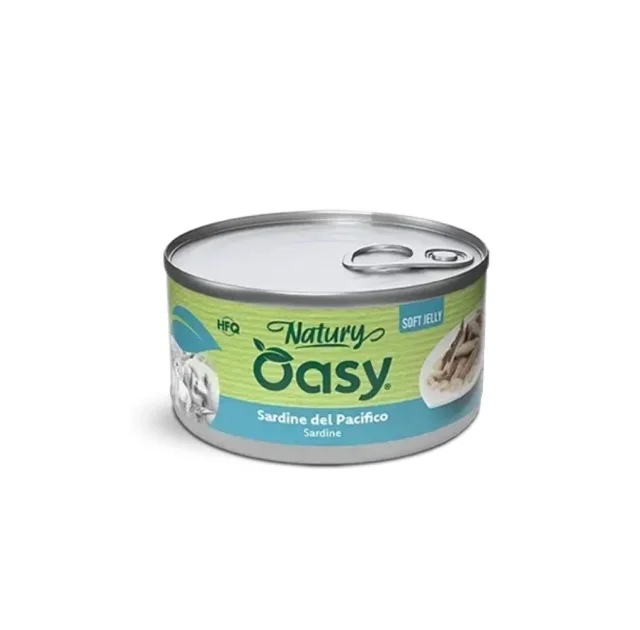 Вологий корм Oasy Cat Wet Natury для дорослих котів, середземноморська сардинела, 85 г