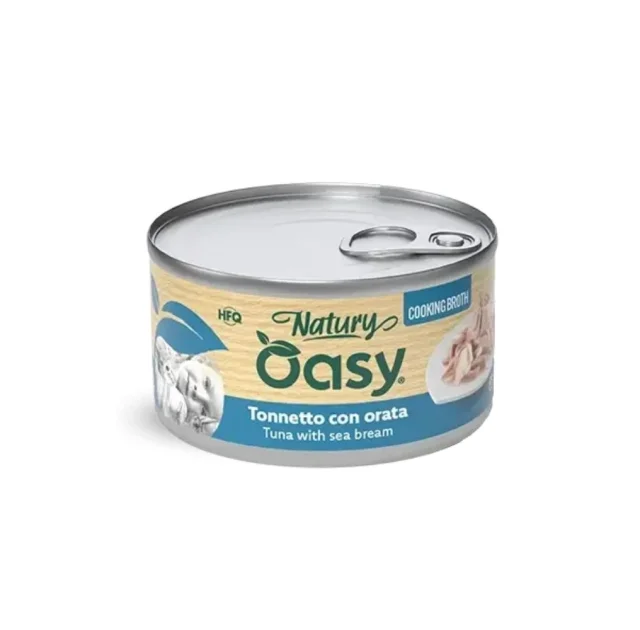 Вологий корм Oasy Cat Wet Natury для дорослих котів, тунець з дорадою у соусі, 85 г
