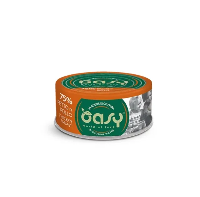 Вологий корм Oasy Cat Wet More Love для дорослих котів, філе курки, 70 г