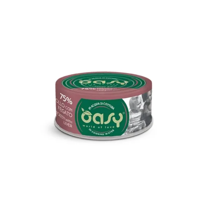 Вологий корм Oasy Cat Wet More Love для дорослих котів, курка з печінкою, 70 г