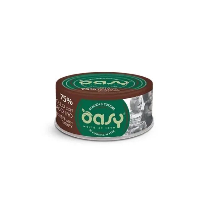 Вологий корм Oasy Cat Wet More Love для дорослих котів, курка з індичкою, 70 г