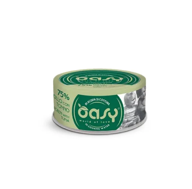 Вологий корм Oasy Cat Wet More Love для дорослих котів, курка з тунцем, 70 г