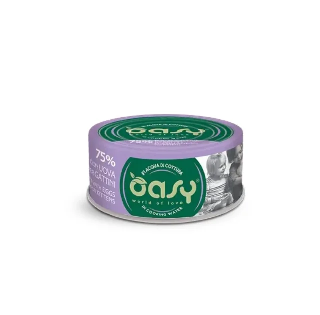 Вологий корм Oasy Cat Wet More Love Kitten для кошенят, курка з яйцями, 70 г