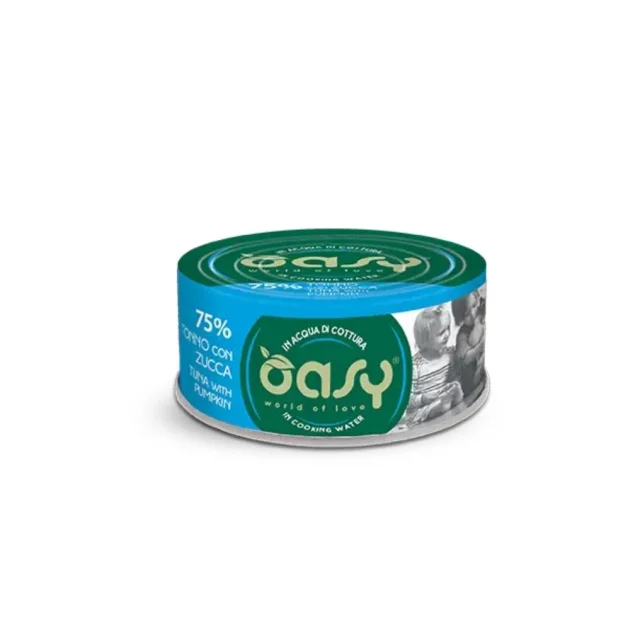 Вологий корм Oasy Cat Wet More Love для дорослих котів, тунець з гарбузом, 70 г