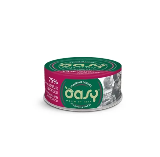 Вологий корм Oasy Cat Wet More Love для дорослих котів, курка з ягням та броколі, 70 г