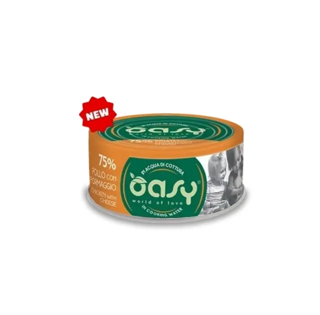 Вологий корм Oasy Cat Wet More Love для дорослих котів, курка с сиром, 70 г