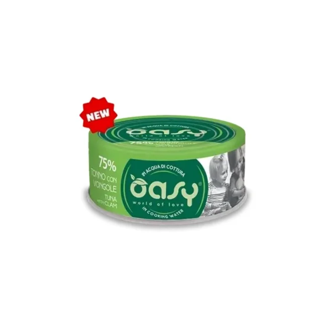 Вологий корм Oasy Cat Wet More Love для дорослих котів, тунець з молюском, 70 г