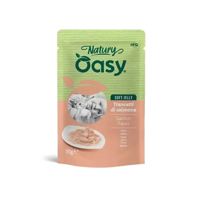 Вологий корм Oasy Cat Wet Natury для дорослих котів, лосось, 70 г