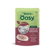 Вологий корм Oasy Cat Wet Natury для дорослих котів, тунець з креветками, 70 г