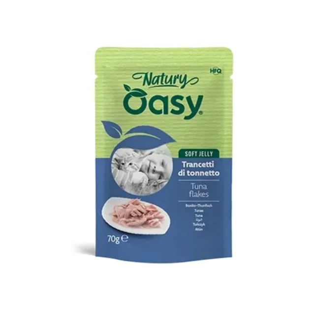Вологий корм Oasy Cat Wet Natury для дорослих котів, тунець, 70 г