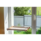 Гамак PetJoy для котов, на окно, коричнево-бежевый, 54×35×3.5 см