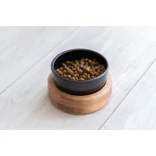 Миска PetJoy для собак та котів, на підставці, коричнево-чорна, 0.25 л, 13×13×7 см