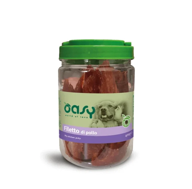 Ласощі Oasy Dog Dry Jerky для собак усіх вікових груп та порід, курка, 400 г
