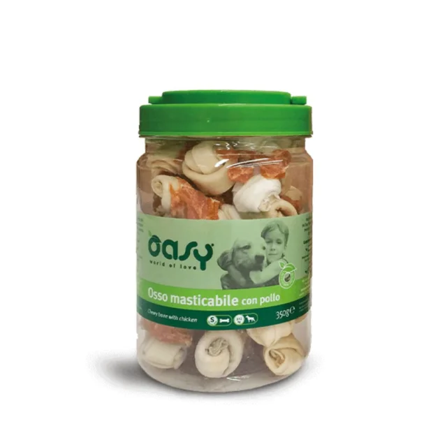 Ласощі Oasy Dog Chewy Bone S для дорослих собак малих порід, курка, 350 г