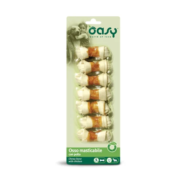 Ласощі Oasy Dog Chewy Bone S для дорослих собак малих порід, курка, 90 г