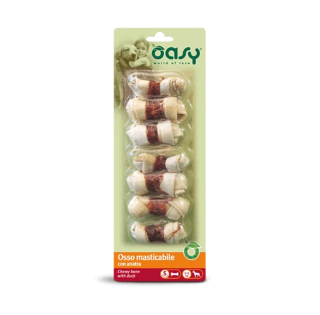 Ласощі Oasy Dog Chewy Bone S для дорослих собак малих порід, качка, 85 г