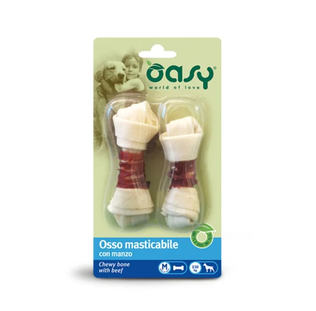 Ласощі Oasy Dog Chewy Bone M для дорослих собак середніх порід, яловичина, 54 г