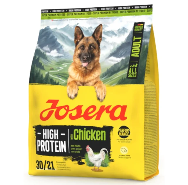 Сухий корм Josera High Protein Adult Chicken для активних, дорослих собак всіх порід, з куркою, 0.9 кг