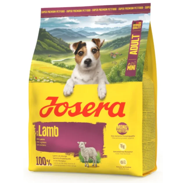 Сухий корм Josera Mini Adult Lamb для дорослих собак малих порід, з ягнятиною та бататом, 0.9 кг