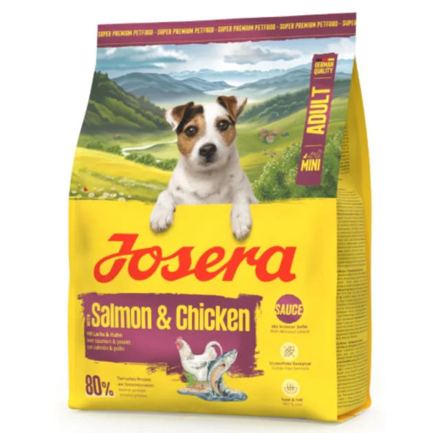 Сухий корм Josera Mini Adult Salmon & Chicken для дорослих собак малих порід, з лососем та куркою, 0.9 кг