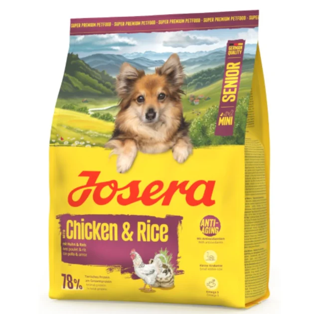 Сухий корм Josera Mini Senior Chicken & Rice для собак малих порід похилого віку, з качкою та рисом, 0.9 кг