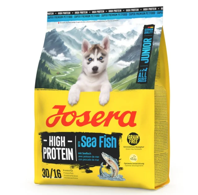 Сухий корм Josera High Protein Junior Sea Fish для активних цуценят всіх порід, з морською рибою, 0.9 кг