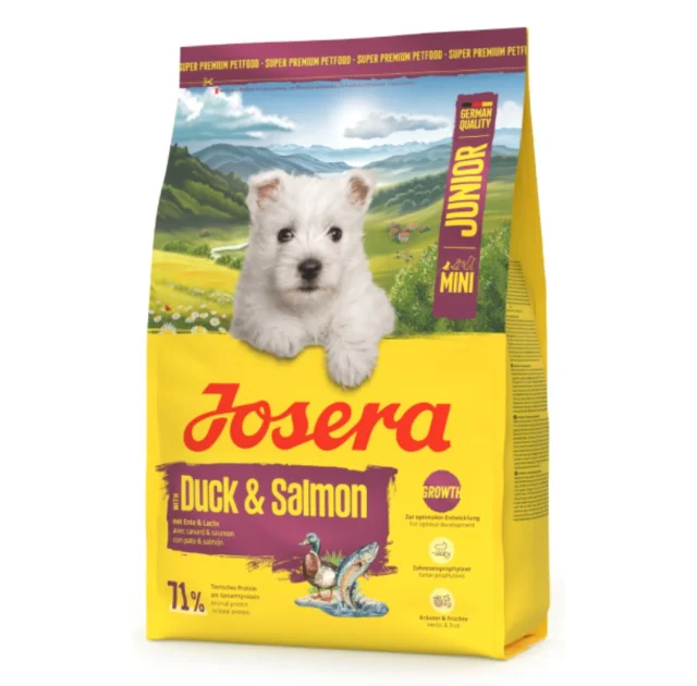 Сухий корм Josera Mini Junior Duck & Salmon для цуценят малих порід, з качкою та лососем, 3 кг