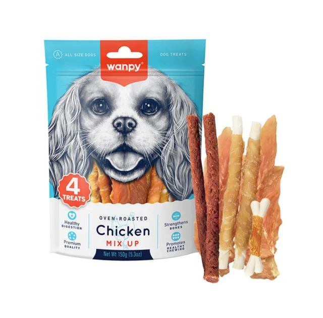 Ласощі Wanpy Chicken Mix Up для собак, курчий мікс, 150 г
