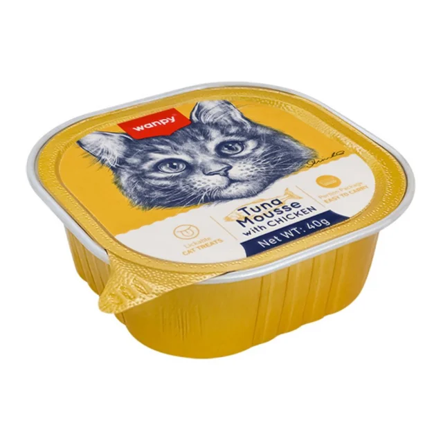 Влажный корм Wanpy Tuna & Chicken для котов, тунец с курцей, мусс, 40 г