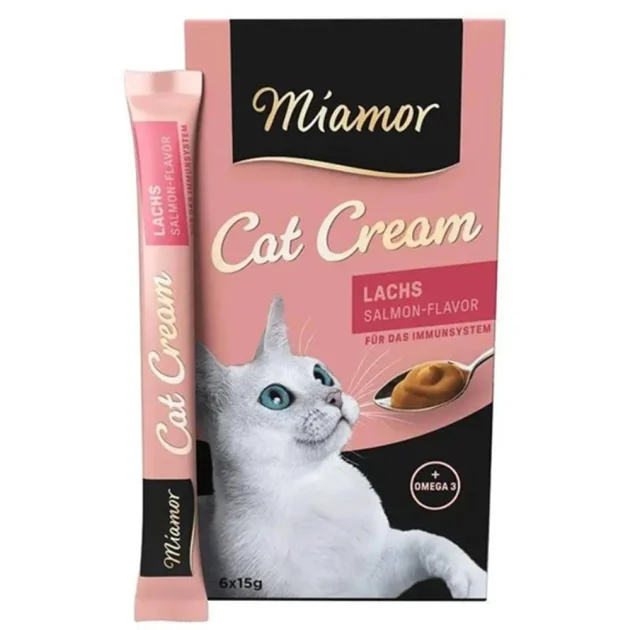 Лакомство Miamor Cream Lachs для кошек, лосось, 6 × 15 г