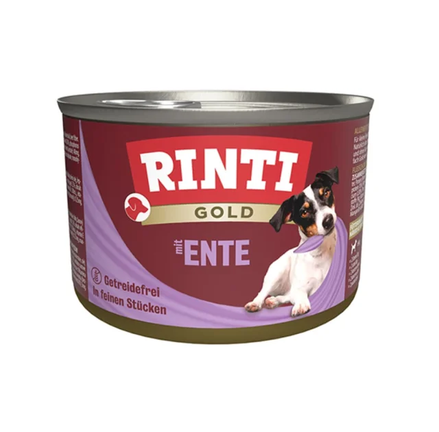 Беззерновий вологий корм Rinti Gold mit Ente для собак, качка, 185 г